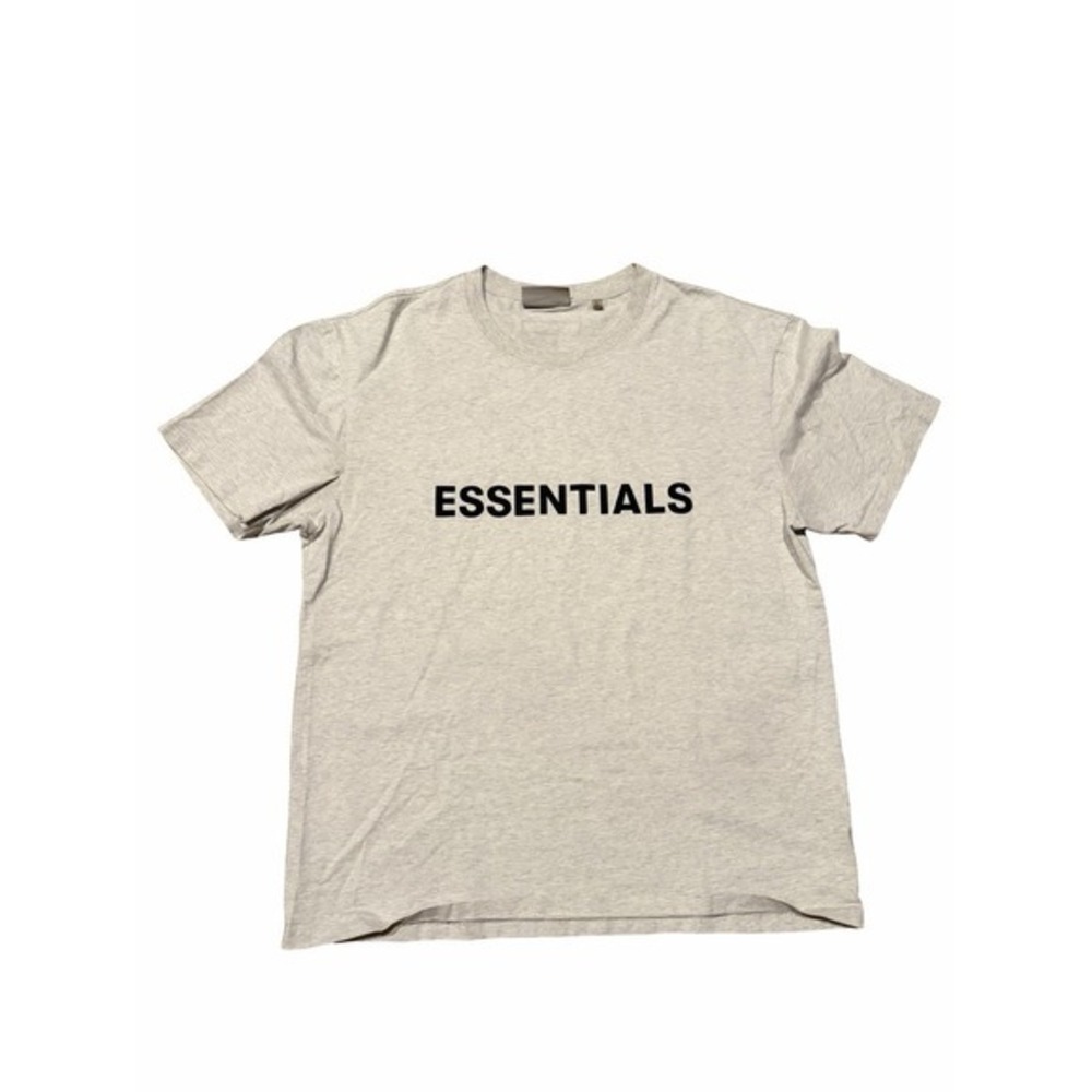 Fear of God‎ Essentials T Shirt Mens Large Oatmeal Beige Logo Streetwear FOG